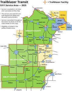 2025 Trailblazer Service Area Map
